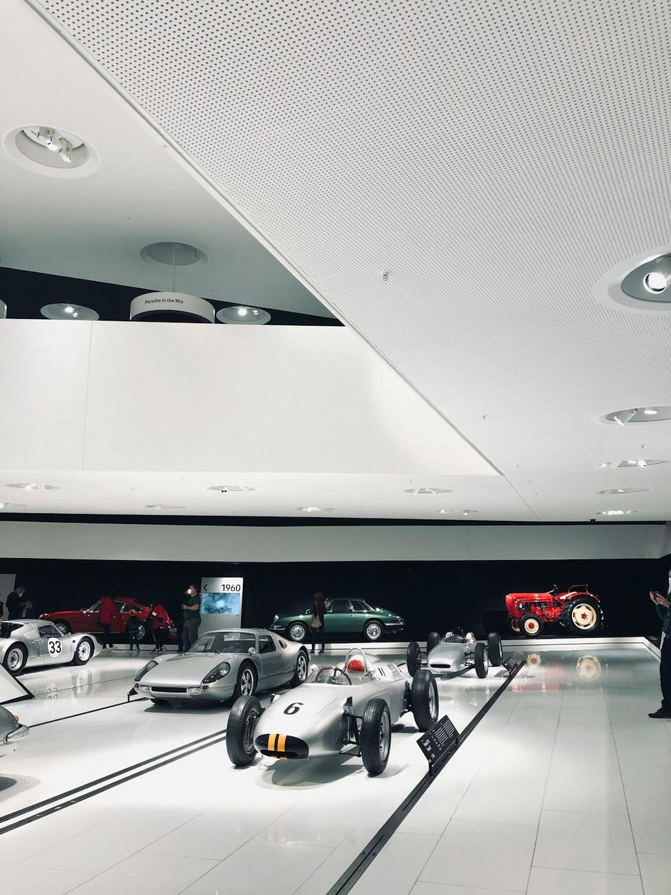 Luxury vehicles in repair shop